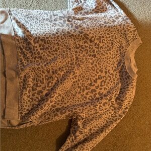 American Eagle Outfitters Gray Leopard Print Sweatshirt